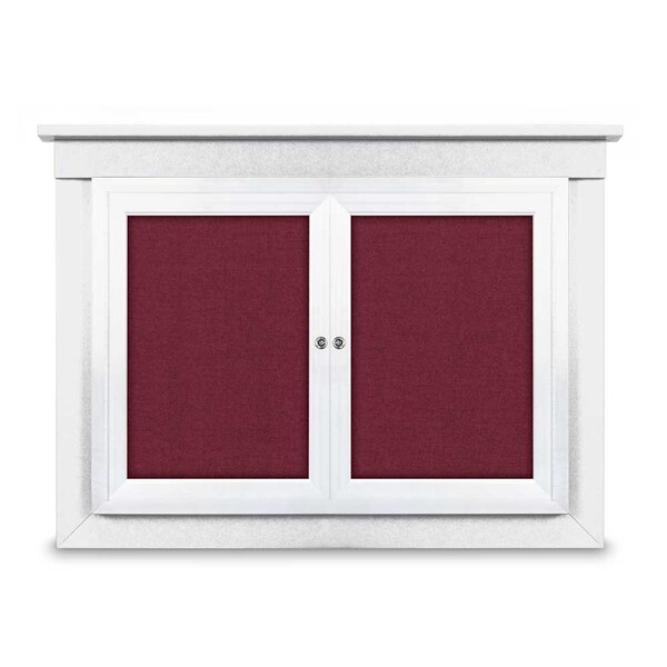 60"x36" 2-Door Enclosed Letterboard, Header, Black Vinyl/Lt Oak